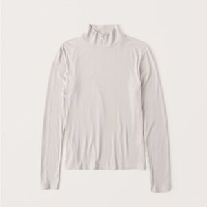 Abercrombie & Fitch Slim Ribbed Mockneck Long Sleeve Top